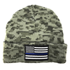 Thin Blue Line Flag Embroidered Beanie