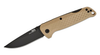 SOG Adventurer LB Lockback Folding Knife 3"" Black PVD Drop Point Blade, FDE Flat Dark Earth GRN Handles