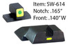 Ameriglo CAP Tritium Night Sights for S&W M&P / Front Tritium - Green / Front Outline - LumiGreen / Style - CAP / Rear Paint Bar - LumiGreen