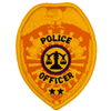 POLICE OFFICER Badge Patch - Reflective Gold - 2.5''x3.5''