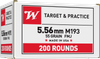 Winchester Ammo WM193200 USA M193 5.56x45mmNATO 55gr Full Metal Jacket 200 Per Bx/4 Case *Value Pack Ammo for MA, CT, NJ, IL, NY & CA Buyers