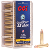 CCI 0022 Gamepoint Rimfire 22WMR 40gr Jacketed Soft Point 50 Per Box/40 Case Ammo for MA, CT, NJ, IL, NY & CA Buyers