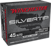 Winchester Ammo W45AST Silvertip  45ACP 185gr Silvertip Jacket Hollow Point 20 Per Box/10 Case Ammo for MA, CT, NJ, IL, NY & CA Buyers