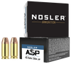Nosler 51277 Assured Stopping Power Handgun 45ACP 230gr Jacketed Hollow Point 20 Per Box/20 Case Ammo for MA, CT, NJ, IL, NY & CA Buyers
