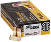 Sig Sauer E40SB250 Elite Ball  40S&W 180gr Full Metal Jacket 50 Per Box/20 Case Ammo for MA, CT, NJ, IL, NY & CA Buyers