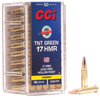 CCI 951 TNT Green  17HMR 16gr Speer TNT Green Hollow Point 50 Per Box/40 Case Ammo for MA, CT, NJ, IL, NY & CA Buyers