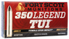 Fort Scott Munitions 350125SCV Tumble Upon Impact (TUI) Rifle 350Legend 125gr Solid Copper Spun 20 Per Box/10 Case Ammo for MA, CT, NJ, IL, NY & CA Buyers