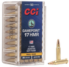 CCI 0052 Gamepoint Rimfire 17HMR 20gr Jacketed Soft Point 50 Per Box/40 Case Ammo for MA, CT, NJ, IL, NY & CA Buyers