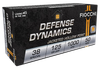 Fiocchi 38F Defense Dynamics  38Special 125gr Jacketed Hollow Point 50 Per Box/20 Case Ammo for MA, CT, NJ, IL, NY & CA Buyers