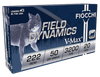 Fiocchi 222HVA Field Dynamics  222Rem 50gr Hornady V Max 20 Per Box/10 Case Ammo for MA, CT, NJ, IL, NY & CA Buyers