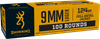Browning Ammo B9MM124VP9mm  Luger 124gr Full Metal Jacket 100 Per Box/10 Case *Value Pack Ammo for MA, CT, NJ, IL, NY & CA Buyers