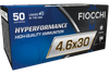 Fiocchi 46EXD Hyperformance  4.6x30mm 38gr Tipped Hollow Point 50 Per Box/20 Case Ammo for MA, CT, NJ, IL, NY & CA Buyers
