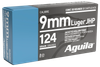 Aguila 1E092125   9mm Luger 124gr Jacketed Hollow Point 50 Per Box/10 Case Ammo for MA, CT, NJ, IL, NY & CA Buyers