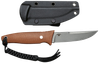 Civivi Knives C19046-5 Tamashii  4.07" Fixed Straight Back Plain Gray Stonewashed D2 Steel Blade, 4.73" Brown Textured Canvas Micarta Handle