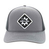 CHARCOAL SNAPBACK W/ BLACK MESH & DIAMOND PATCH