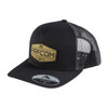 BLACK SNAPBACK W/ BLACK MESH- OLIVE RUBBER HEXAGONAL PATCH
