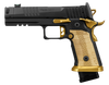 Sig Sauer 211F-9-GTO-SC P211 GTO Spectre Comp Full Size 9mm Luger 23+1 4.40" Black Bull Barrel w/MACH3D Compensator, Black Nitron Stainless Steel Optic Ready/Serrated Slide & Frame w/Picatinny Rail, Custom Brass LOK Grip Panels, SIGLOC-PRO Footprint