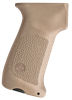 Hogue 74033   Pistol Grip w/o Finger Grooves FDE Overmolded Rubber Fits AK-47/AK-74