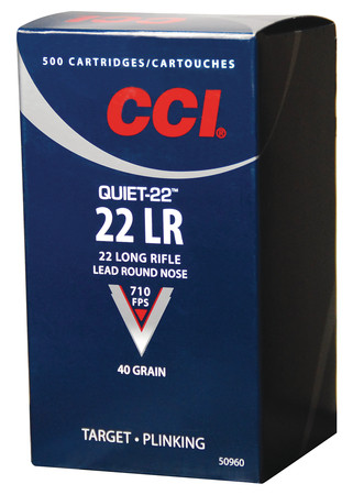 CCI Quiet 22LR Ammo 40 Grain Round Nose Box of 500 (10 Boxes of 50)