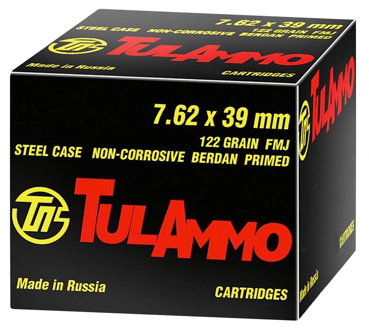 Tulammo UL076240 Rifle 7.62x39mm 122 gr Full Metal Jacket (FMJ) 40 Bx/ 25 Cs