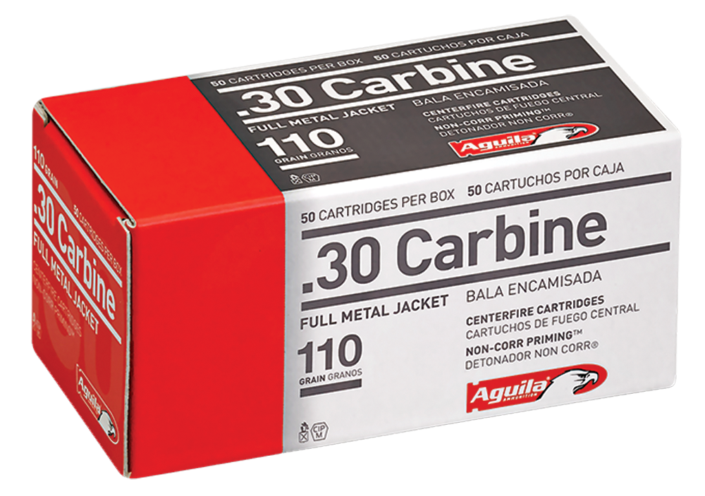 Aguila 1E302110 Target & Range 30Carbine 110gr Full Metal Jacket 50 Per Box/20 Case Centerfire, Rifle Ammunition