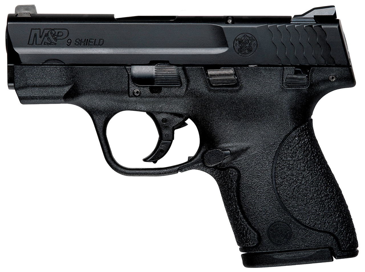Smith & Wesson 187021 M&P Shield *CA Compliant Micro-Compact Frame 9mm Luger 7+1/8+1, 3.10 in Black Armornite Stainless Steel Barrel & Serrated Slide, Black Polymer Frame & Grip, Pistol