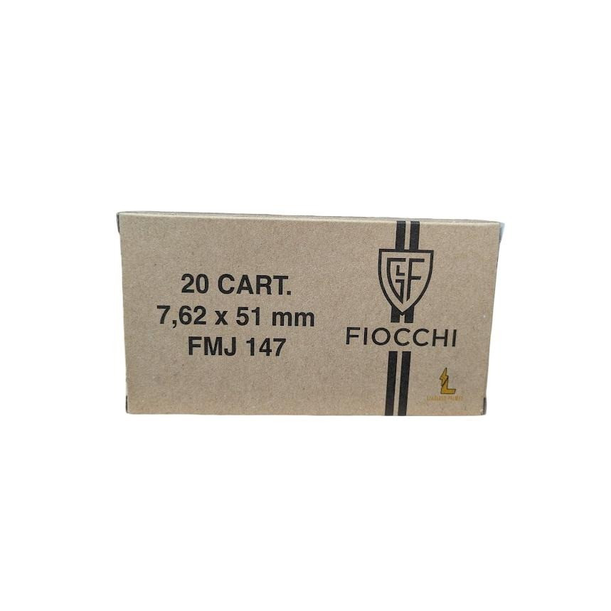 Fiocchi 762X51 308Win 123gr Full Metal Jacket 20 Per Box/20 Case,Centerfire Rifle Rounds