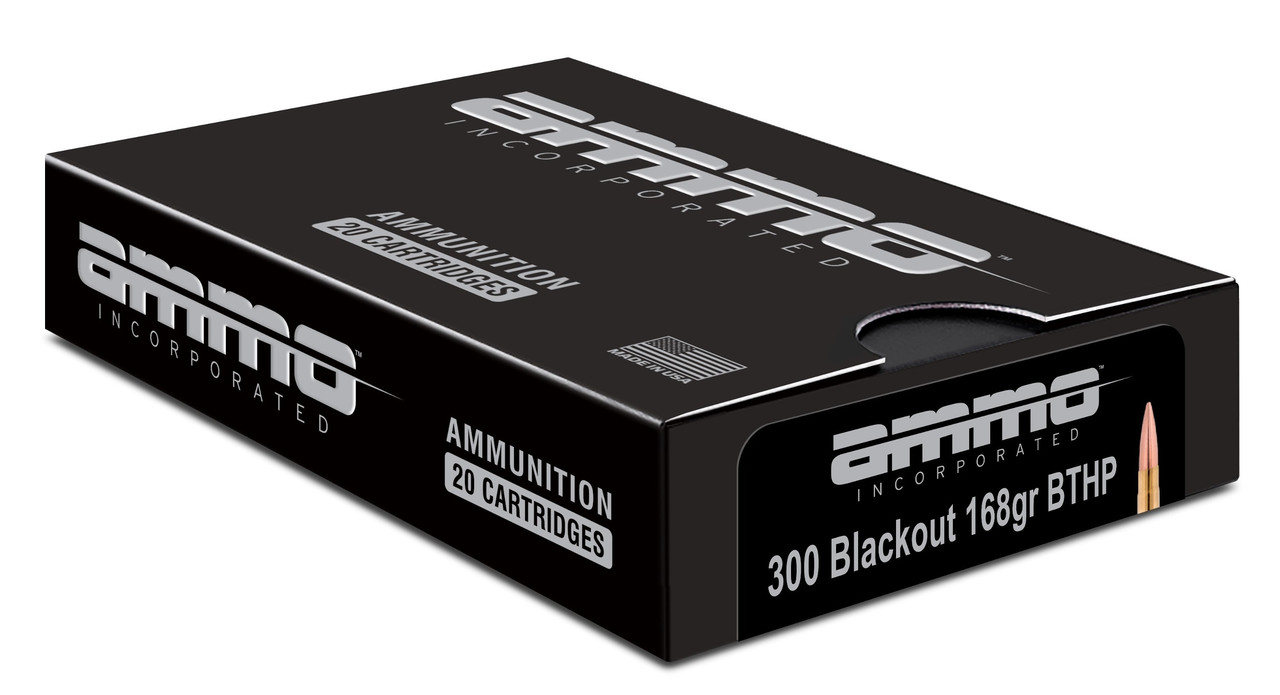 Ammo Inc 300B168BTHPA20 Signature 300Blackout 168gr Boat Tail Hollow Point 20 Per Box/10 Case Centerfire, Rifle Ammunition