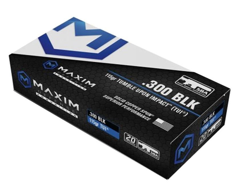Maxim Defense SBA Short Barrel Ammunition MXM-49004, 300 Blackout, 115 Grain