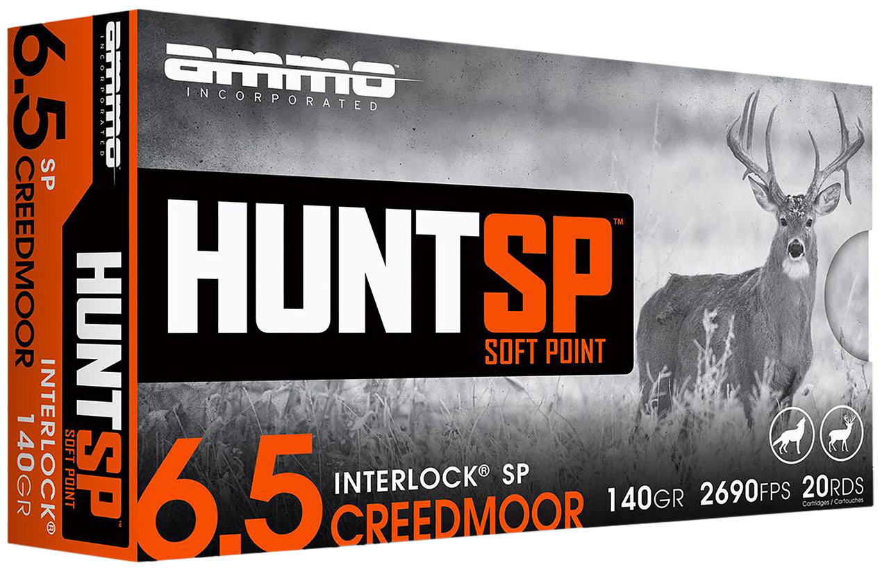 Ammo Inc 65CM140SPA20 Hunt 6.5Creedmoor 140gr Soft Point 20 Per Box/10 Case, Centerfire Rifle Ammo
