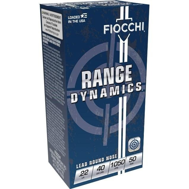 Fiocchi 22FLRN Field Dynamics High Velocity 22LR 40gr Lead Round Nose 50 Per Box/100 Case Rimfire Ammunition