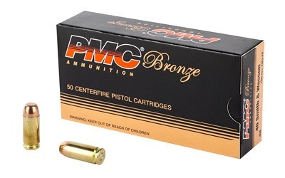 PMC 40E Bronze 40S&W 180gr Full Metal Jacket Flat Point 50 Per Box/20 Case Centerfire, Handgun Ammunition