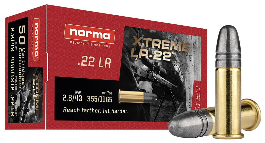 Norma Ammunition 2421115 22LR 43gr Lead Round Nose 50 Per Box/100 Case, Rimfire Ammuinition