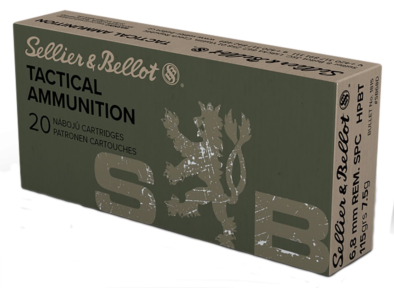 Sellier & Bellot SB68D 6.8mmRemSPC 115gr Hollow Point Boat Tail 20 Per Box/30 Case Centerfire, Rifle Ammunition
