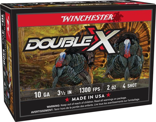Winchester STH104 Double X High Velocity Turkey 10Gauge 3.50 in 2oz 4Shot 10 Per Box/10 Case, Shotgun Shells