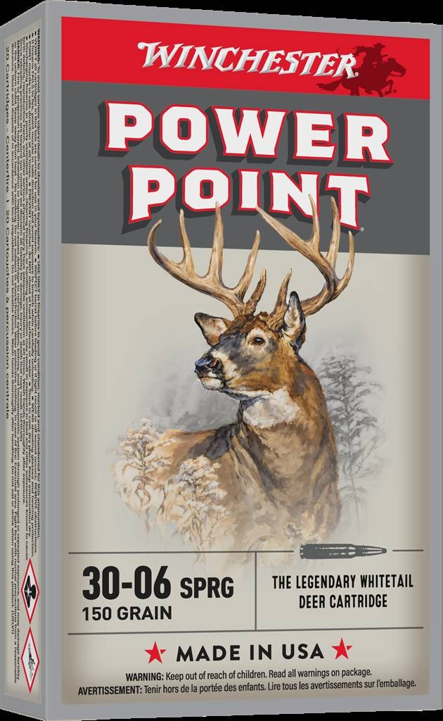 Winchester X30061 Power-Point 30-06Springfield 150gr 20 Per Box/10 Case Centerfire, Rifle Ammunition