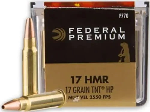 Federal P770 Premium Varmint & Predator 17HMR 17gr Speer TNT Jacketed Hollow Point 50 Per Box/60 Case Rimfire Ammunition