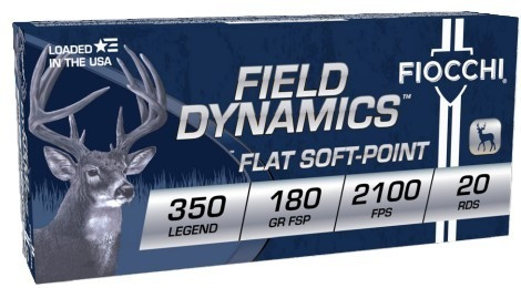 Fiocchi 350LB Field Dynamics 350Legend 180gr Flat Soft Point 20 Per Box/10 Case,Centerfire Rifle Rounds