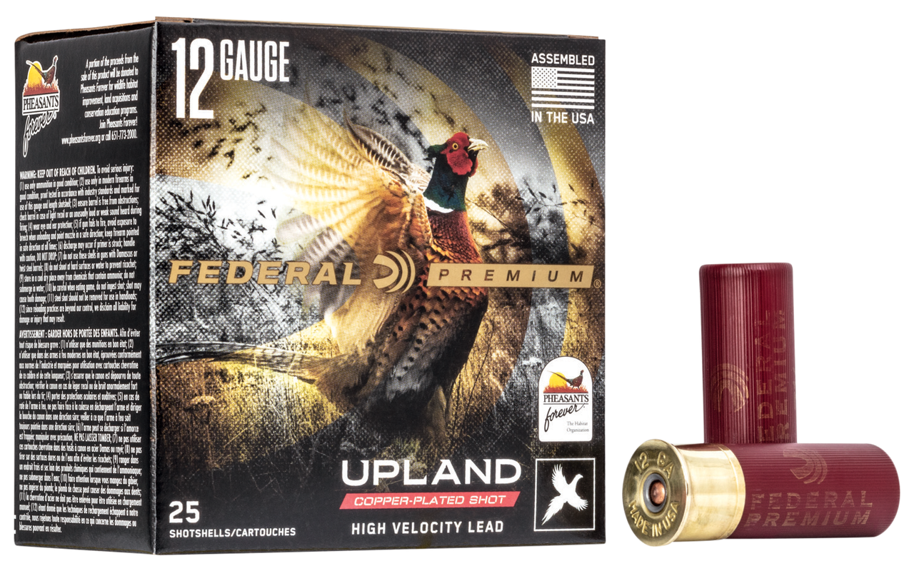 Federal PF1546 Premium Wing-Shok Pheasant Forever High Velocity 12Gauge 2.75 in 1 1/4oz 6Shot 25 Per Box/10 Case, Shotgun Shells