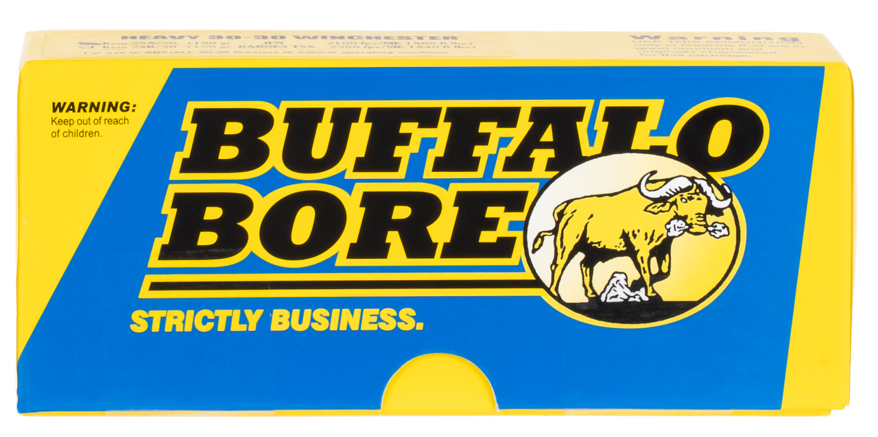 Buffalo Bore 8D20 Lever Gun Strictly Business 45-70Gov 500gr Full Metal Jacket 20 Per Box/12 Case Centerfire, Rifle Ammunition