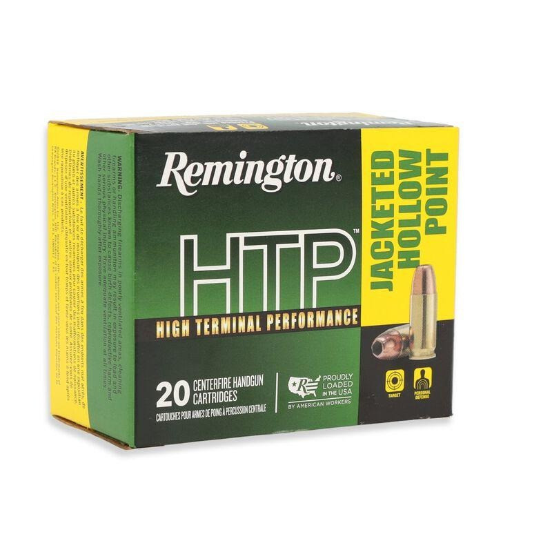 Remington 22306 HTP 40S&W 155gr Jacketed Hollow Point 20 Per Box/25 Case Centerfire, Handgun Ammunition