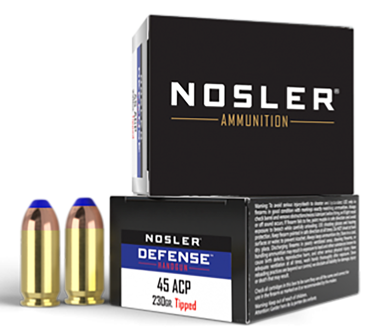 Nosler 45 Automatic Colt Pistol Ammo 230gr Bonded Tipped Ammunition - 20 Rounds