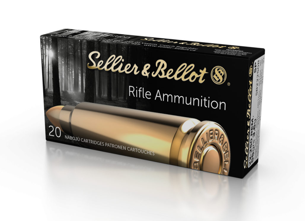 Sellier & Bellot 22-250 Remington Ammo 55 Grain Jacketed Soft Point Case of 500 (25 Boxes of 20)