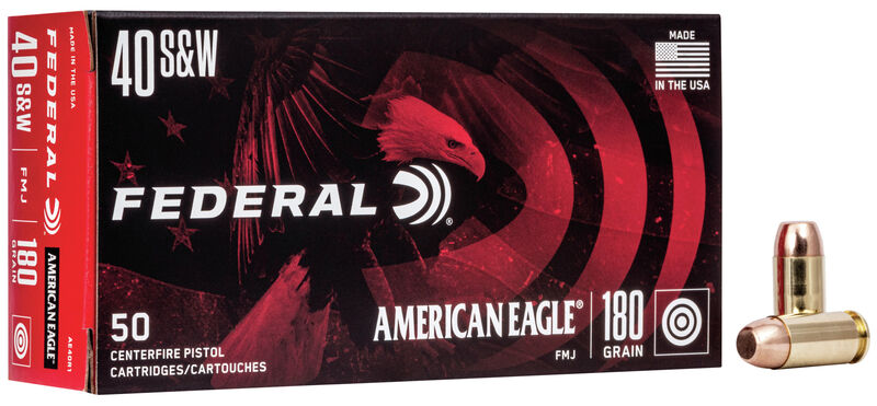 Federal 40 S&W Ammo 180gr FMJ Ammunition - 1000 Rounds