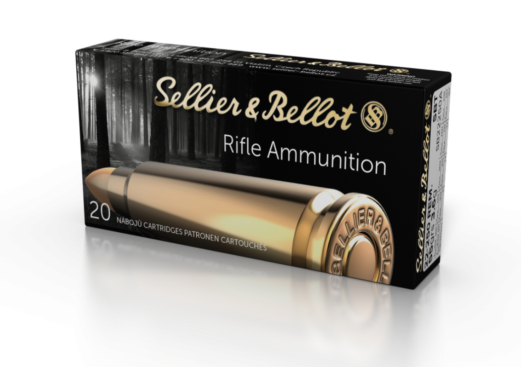 Sellier & Bellot 22-250 Rem Ammo 55gr SBT Ammunition - 500 Rounds