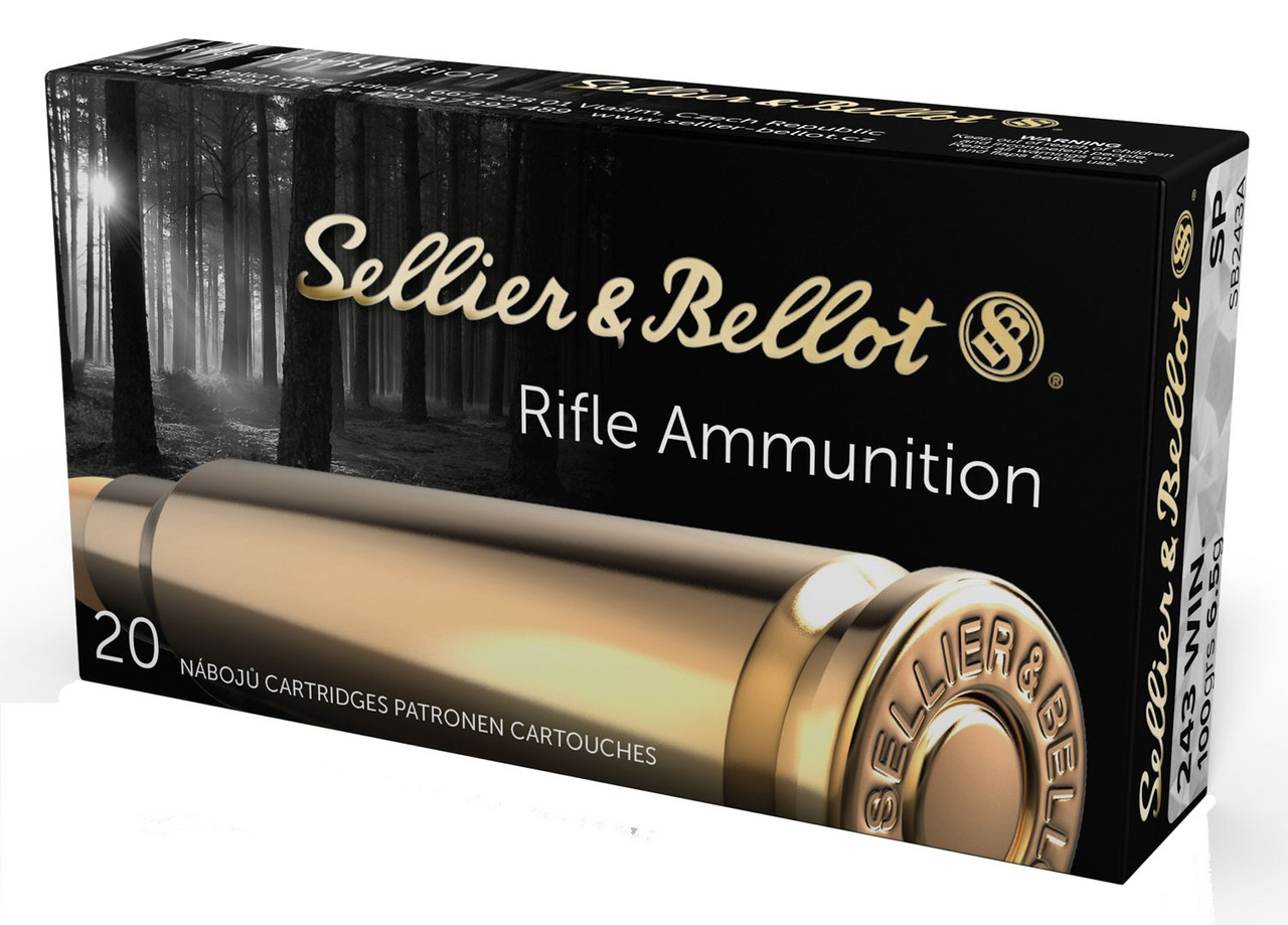 Sellier & Bellot .243 Winchester Ammo 100gr SJSP Ammunition - 500 Rounds