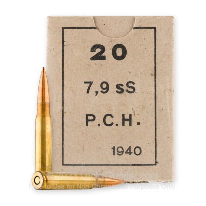Century Arms 8mm Mauser Ammo 198gr FMJ Ammunition - 20 Rounds
