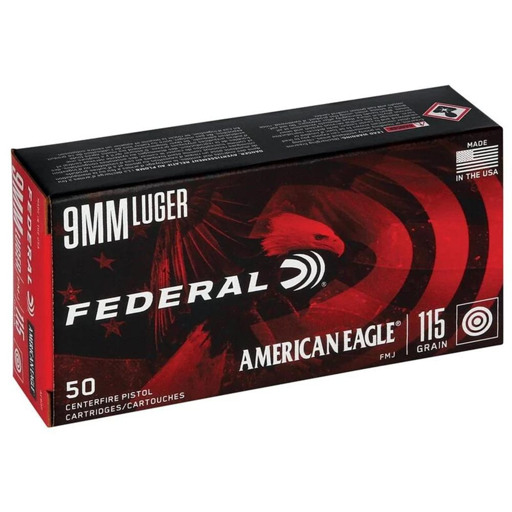 Federal 9mm Luger Ammo 115gr FMJ Ammunition - 1000 Rounds