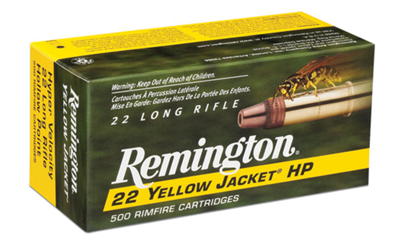Remington Yellow Jacket 22LR Ammo 33 Grain Plated Truncated Cone Hollow Point Box of 500 (10 Boxes of 50)