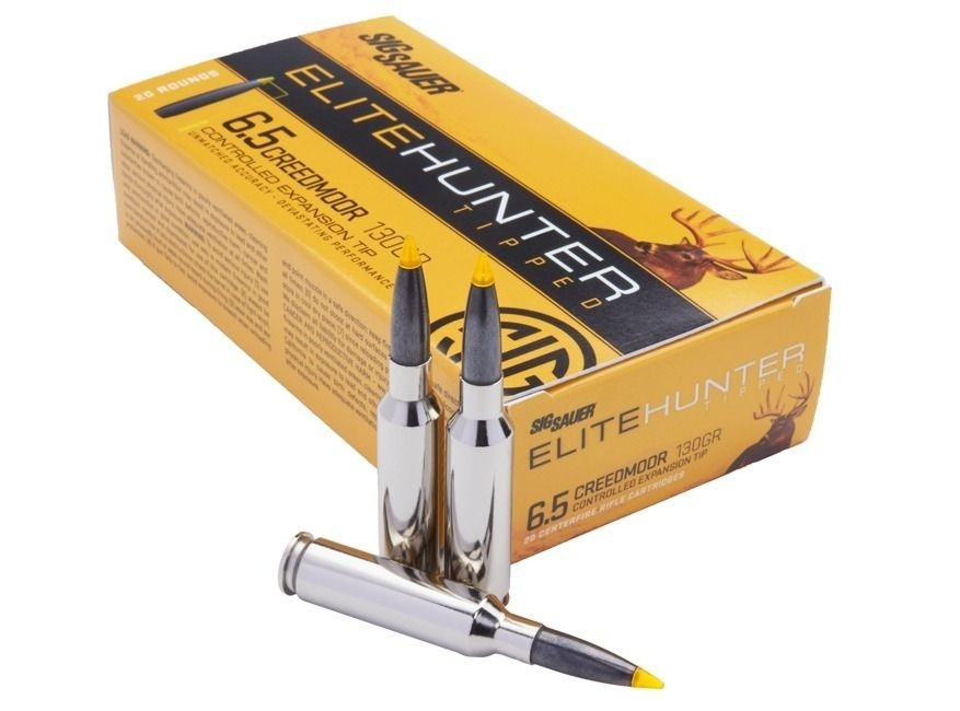 SIG Sauer Elite Hunting Tipped 6.5 Creedmoor Ammunition 20 Rounds 130 Grain Polymer Tipped Projectile 2850 fps